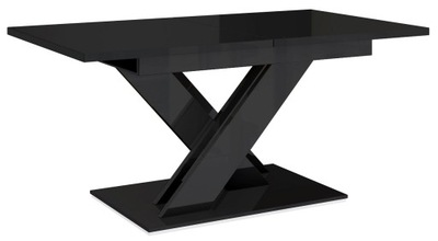 Stół rozkładany duży Czarny Połysk 140-180 cm