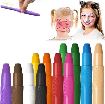 12-kolorowy zestaw pędzli do makijażu dla dzieci kredki do malowania twarzy