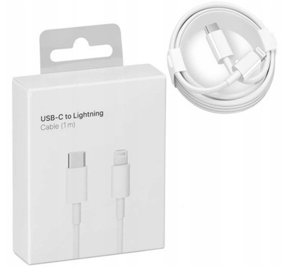 Kabel USB typ C - Apple Lightning 1 m BIAŁY