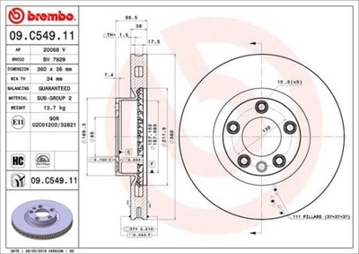 DISC BRAKE FRONT UV PORSCHE/VW  