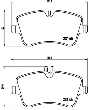 ZAPATAS DE FRENADO MERCEDES W203 CLASE C 00-07 PARTE DELANTERA BREMBO P 50 045X  