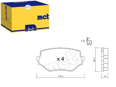 METELLI КОМПЛЕКТ КОЛОДОК ТОРМОЗНЫХ 5520065D10 552