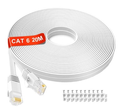 Kabel CAT6 biały akryl kabel sieciowy 20m RJ45