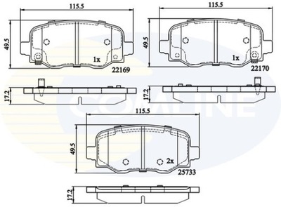 КОЛОДКИ ТОРМОЗНЫЕ COMLINE (ODP.GDB2116) FIAT/JEEP 500X/RENEGADE 14-