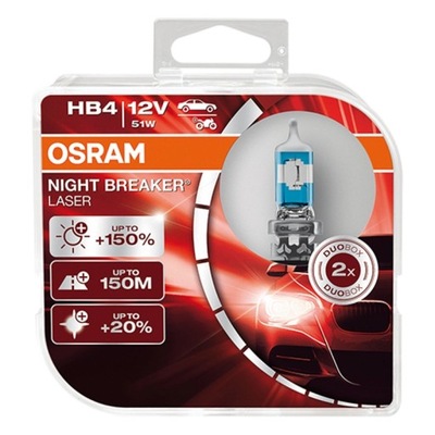 OSRAM Żarówki HB4 Night Breaker Laser 150%