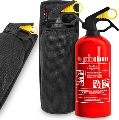 EXTINGUIDOR DE AUTOMÓVIL DE POLVO 1 KG BC 2024R + SOPORTE PERCHERO SOPORTE RZEP  