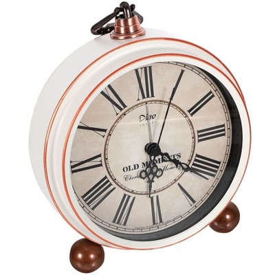 ZEGAR RETRO VINTAGE ALARM BIAŁY