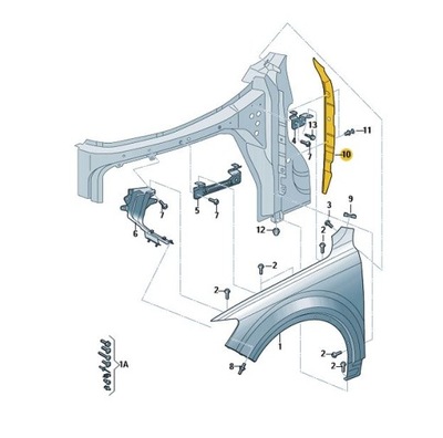 Element замыкающий крыло передний левый audi rsq8 q8 оригинал aso фото №1