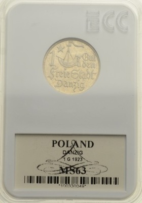 Wolne Miasto Gdańsk - 1 gulden 1923 - Grading MS63