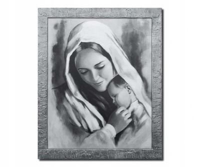 DUŻY Obraz MARYJA MATKA BOSKA Z DZIECIĄTKIEM JEZUS