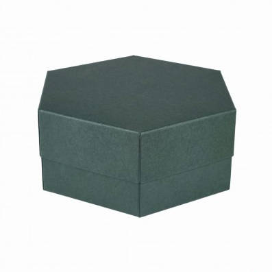 Pudełko heksagon zielone 6x15 - Rzeczy z papieru