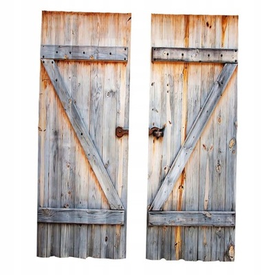 zasłony do drzwi stodoły rustykalne drewniane
