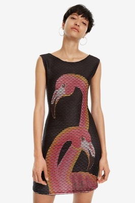 DESIGUAL CZARNA SUKIENKA PRINT (M)