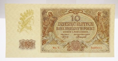 10 ZŁ ZŁOTYCH GG 1940 L UNC