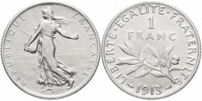 1 frank ( 1913 ) Francja - AG 0,835