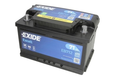 АККУМУЛЯТОР EXIDE 12V 71AH/670A EXCELL P+