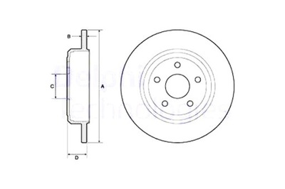 DELPHI DISCOS DE FRENADO 2SZT. PARTE TRASERA JEEP GRAND CHEROKEE GRAND CHEROKEE  