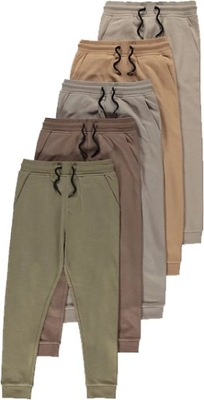 5-PACK JOGGERSY spodnie dresowe BEIGE George 14-15L