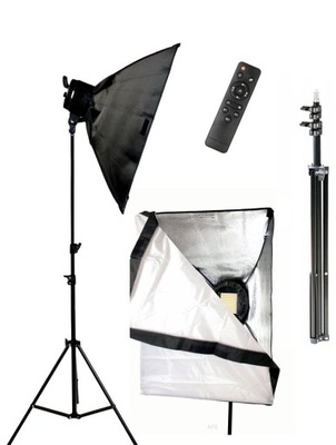 ZESTAW LAMPA LED 800W ŚCIEMNIACZ SOFTBOX STATYW