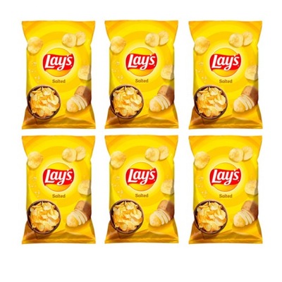 Pakiet 6szt Lays Chipsy ziemniaczane solone 140g