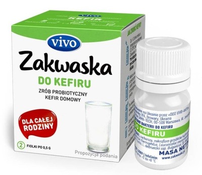 Zakwaska DO KEFIRU 2x0,5g domowy probiotyczny kefir, zdrowe bakterie