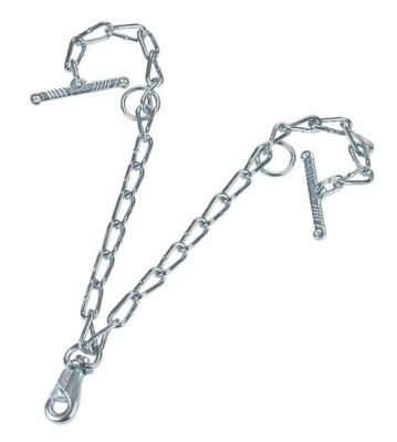 Łańcuch podwójny z karabińczykiem, 70 cm x 6 mm, ocynkowany, Kerbl
