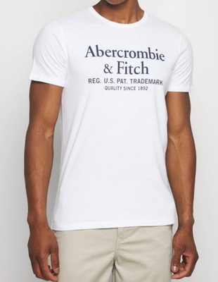 Abercrombie Fitch _ Biały T-Shirt Męski Klasyk _ S