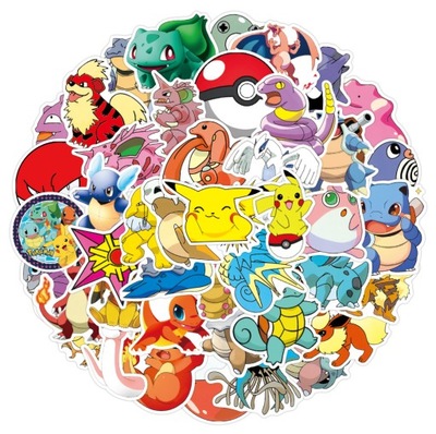 STICKER BOMB NAKLEJKI x50 STICKERBOMB MIX POKEMON