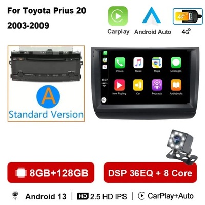 NAWIGATOR GPS ANDROID 13 RADIO DE AUTOMÓVIL CARPLAY PARA TOYOTA PRIUS 2002-2009 2006  