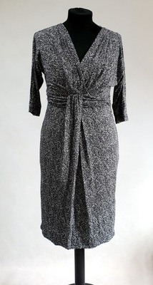OLTRE Czarnobiała sukienka z wiskozy r XL