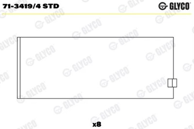 ВКЛАДЫШИ KB.BMW 316,318 88- /STD/ /GLYCO/ 71-3419/4 STD GLYCO ПОДШИПНИК