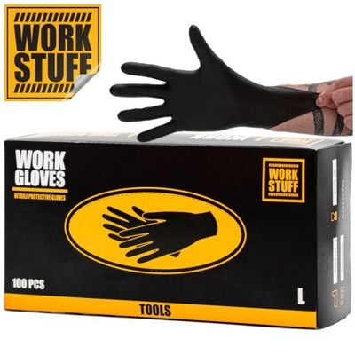 WORK STUFF WORK GLOVES PIRŠTINĖS NITRYLOWE DYDIS L APSAUGINĖS BEZPUDROWE 