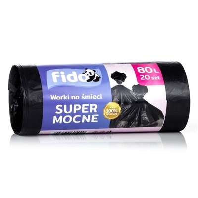 Worki na śmieci, odpady Fido SUPER MOCNE 80l/20szt