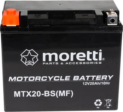 АККУМУЛЯТОР ГЕЛЕВИЙ MORETTI YTX20-BS/MTX20-BS