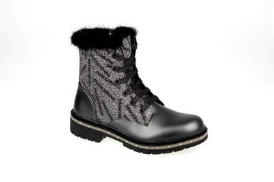 MISS E Botki Trzewiki Workery Grafitowe 3243 33