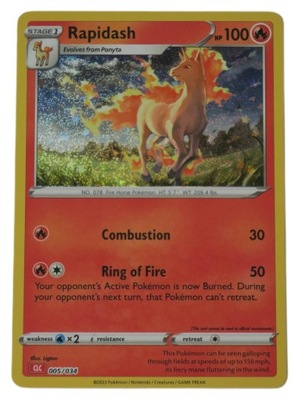 ORYGINALNA KARTA POKEMON TCG CLASSIC 2023 RAPIDASH CLC 005/034 HOLO