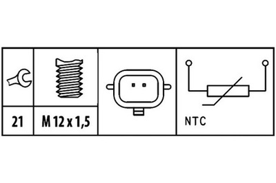 Hella 6pt 009 309-471 датчик, температура рідина охолоджуючий фото №1
