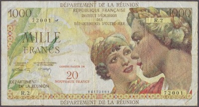 Reunion - 1000 franków 1967 (VF)