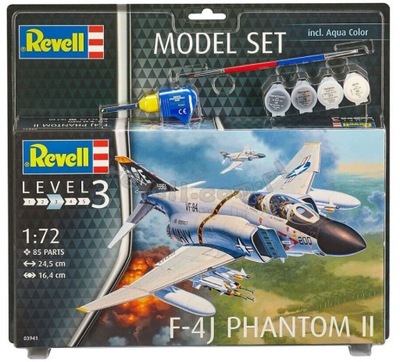 Model do sklejania Revell F-4J Phantom II farby klej