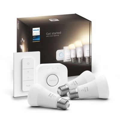 PHILIPS HUE Zestaw startowy mostek 3x żarówka E27