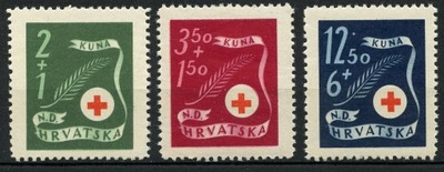 Chorwacja** Mi. 167-69 Czerwony Krzyż
