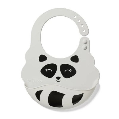 Babyono SILIKONOWY ŚLINIAK Z ZAPIĘCIEM PANDA