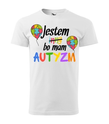 Koszulka JESTEM INNY BO MAM AUTYZM v2 L