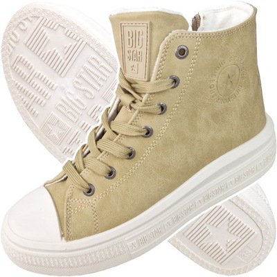 trampki jesienne zimowe BIG STAR ocieplane buty damskie camel MM274026 39