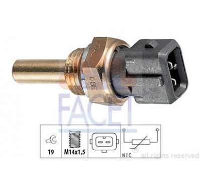 Facet датчик температура двигуна wody eps 1.830.176 фото №1