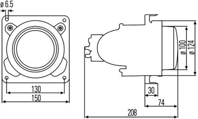 HELLA ФАРА СВЕТА УНИВЕРСАЛЬНИЙ L/P (КРУГЛЫЙ, H1, 24V, ŚR. 124MM)