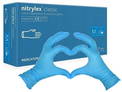 Rękawice rękawiczki nitrylowe bezpudrowe M 100 szt