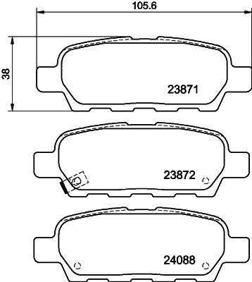 HELLA 8DB 355 010-241 КОМПЛЕКТ КОЛОДОК ШАЛЬМІВНИХ,