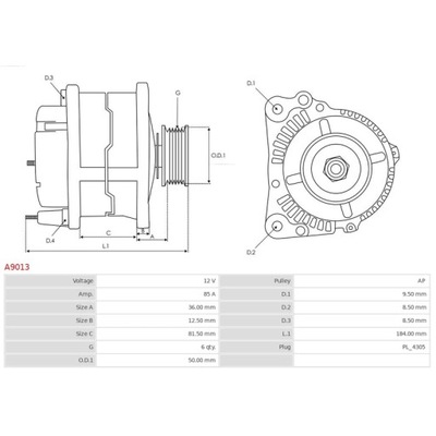 ALTERNADOR AS-PL A9013  