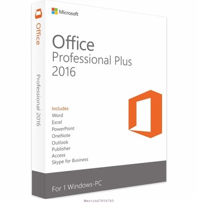 Microsoft Office 2016 Pro Plus 1 PC / licencja wieczysta
